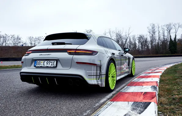 Porsche, Panamera, rear view, 2018, Turbo S, TechArt, Sport Turismo, E-Hybrid
