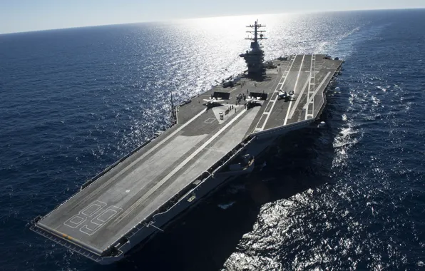 Picture sea, the carrier, first, type "Nimitz", USS Nimitz, from the, (CVN-68)
