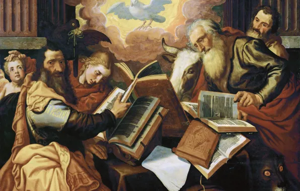 Picture picture, religion, mythology, Peter Artsen, The Four Evangelists, Pieter Aertsen