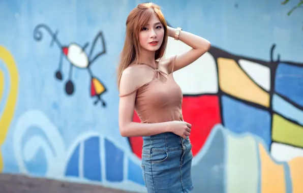 Picture portrait, girl, Asian