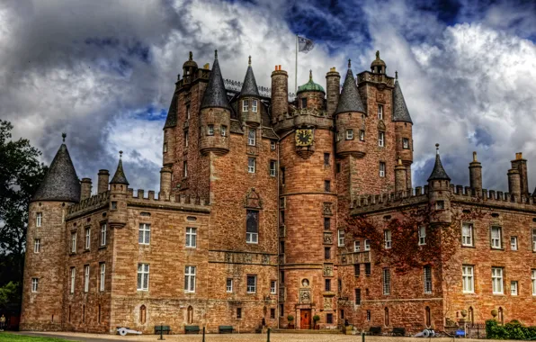 Castle, wall, watch, treatment, Scotland, tower, Glamis Castle
