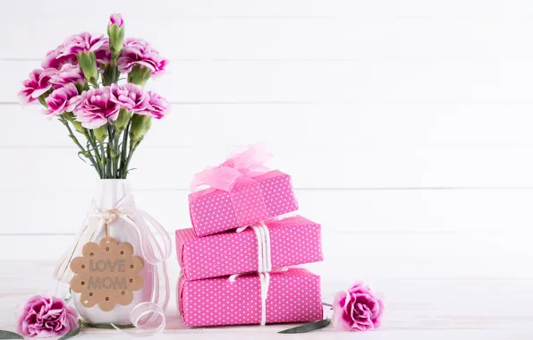 Picture flowers, gift, vase, congratulations, Mother's day, Siam Pukkato
