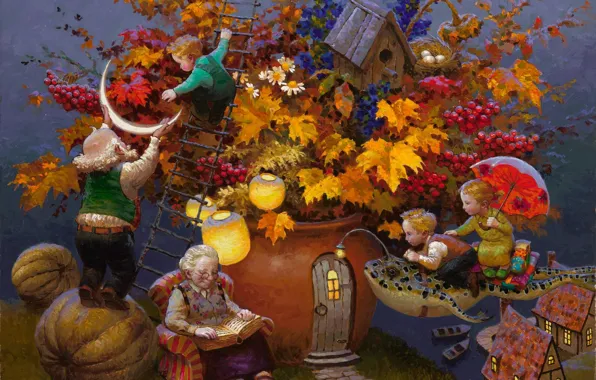 Picture childhood, magic, lullaby, Victor Nizovtsev, grandpa's tales