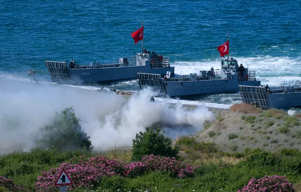 Exercises, landing, disembarking