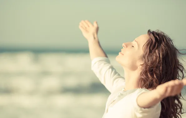 Picture girl, mood, hair, hands
