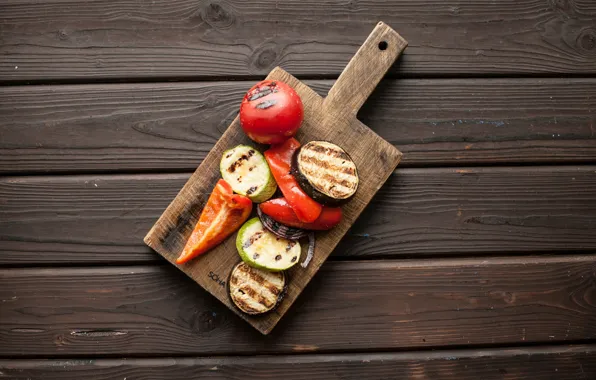 Vegetables, Board, Grill