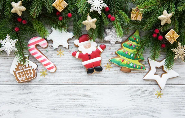 Picture decoration, New Year, Christmas, christmas, wood, merry, cookies, decoration