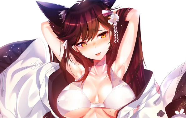 Girl, sexy, lingerie, bra, cleavage, boobs, anime, beautiful