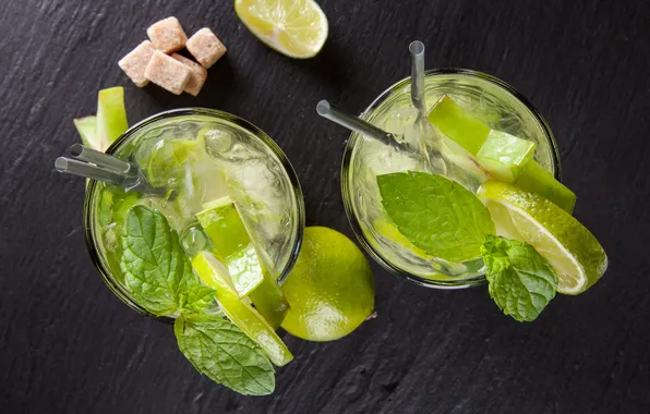 Cocktail, ice, drink, mojito, cocktail, lime, Mojito, mint