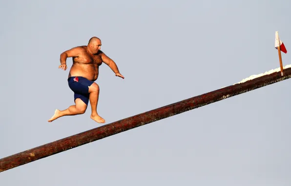 Goal, balance, fat, nog, making the flag, Super sexy