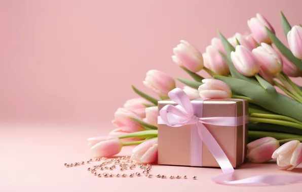 Flowers, holiday, bouquet, spring, tulips, March 8, AI art, universal holiday background