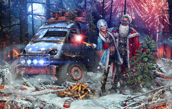 The game, The moon, Forest, New Year, Machine, Girl, Weapons, Maiden