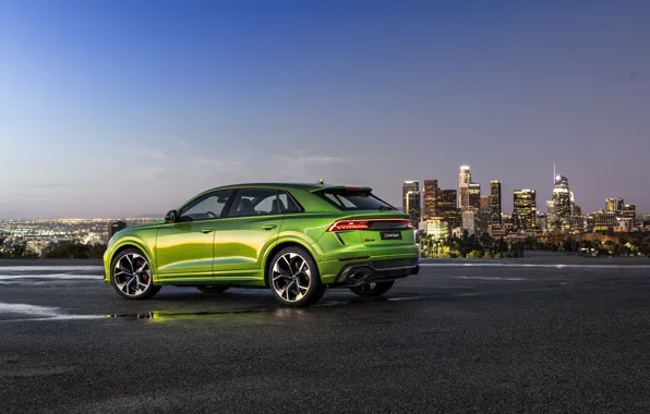 Sunset, the city, Audi, the evening, twilight, crossover, 2020, RS Q8