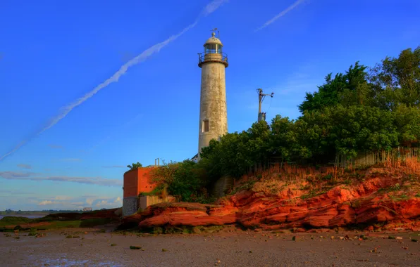 Coast, lighthouse, England, Hale