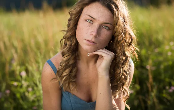 Look, portrait, freckles, Maddy