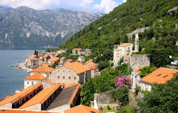 Sea, the city, Adriatica, Montenegro, Perast