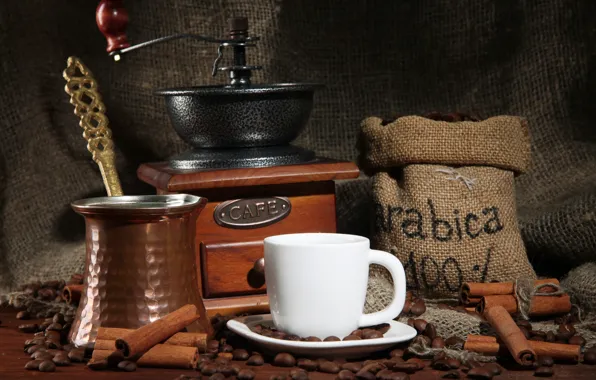Coffee, Cup, cinnamon, natural, Turk, coffee grinder, grain