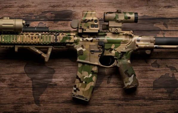 Design, camouflage, coloring, carabiner, assault rifle