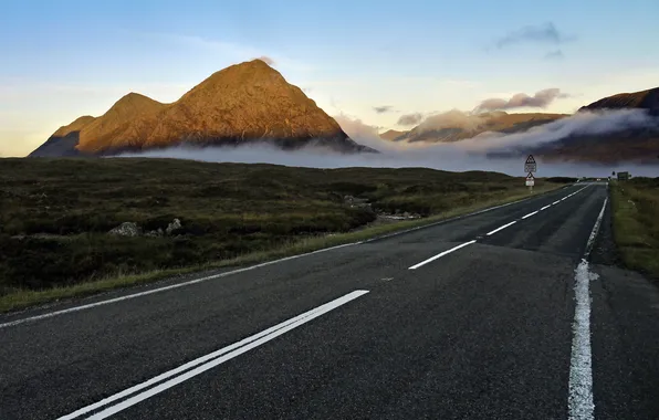 Road, landscape, Scotland, Ballachulish