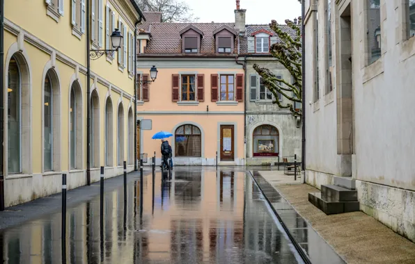 Rain, street, Switzerland, rain, Switzerland, street, Geneva, municipality
