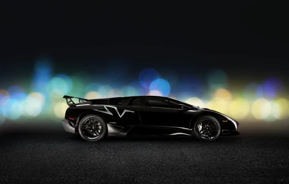 Picture Lamborghini, Black, Murcielago, Side, LP670-4, Super, Veloce