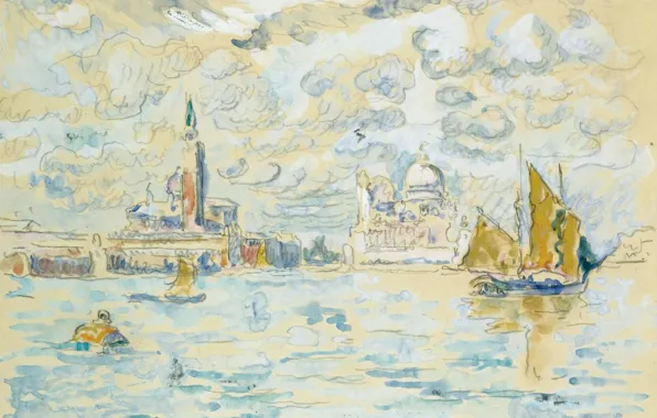 Figure, watercolor, 1908, VENICE, Paul Signac, Paul Signac