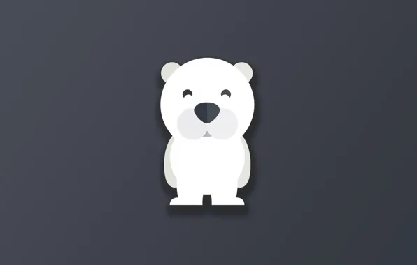 Picture bear, minimalism, animal, funny, digital art, artwork, cute, simple background