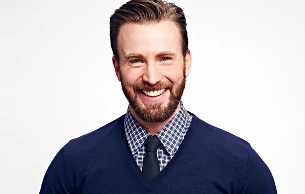 Look, pose, smile, beard, actor, Chris Evans, Chris Evans