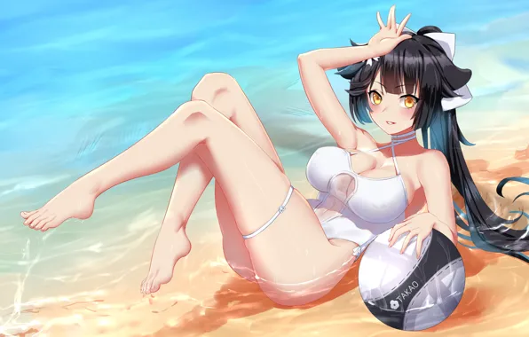 Beach, summer, girl, the ball, Azur Lane