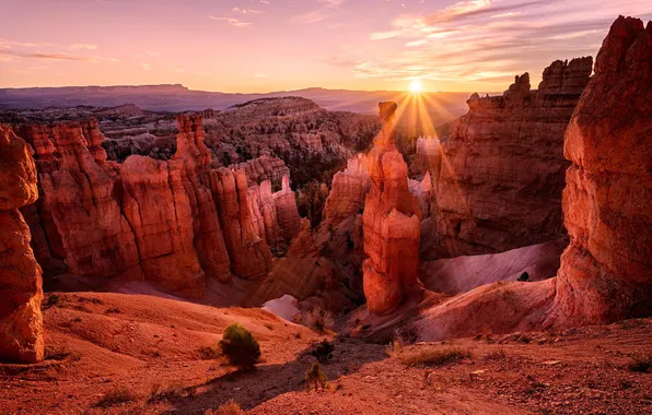 Picture sunset, nature, rocks, desert, canyon