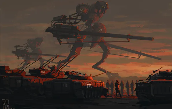 Figure, Robots, Soldiers, Art, Fiction, Tanks, BMP, Boris Groh