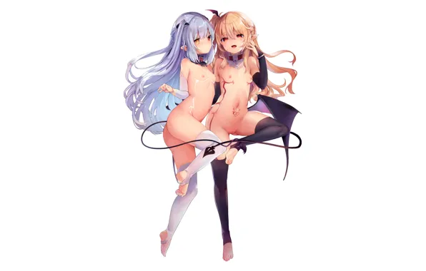Girl, sexy, thighhighs, long hair, pussy, nipples, boobs, anime