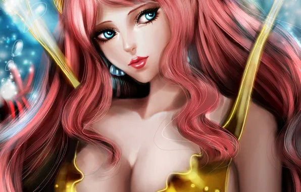 Girl, art, one piece, pink hair, lilyzou, shirahoshi
