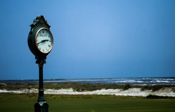 The ocean, coast, watch, blue sky