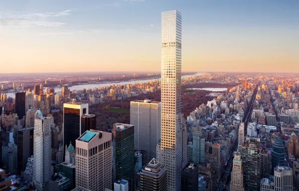 Sunset, beauty, skyscrapers, USA, New York, New York
