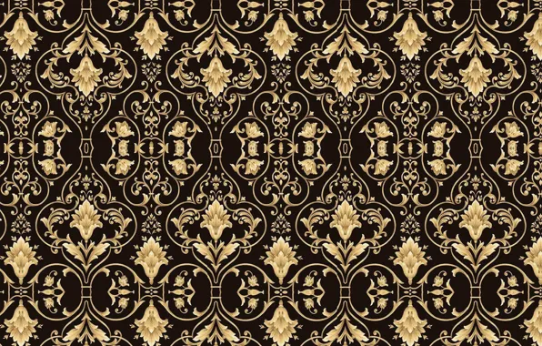 Retro, background, gold, black, texture, ornament, vintage