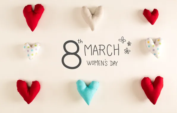Hearts, happy, March 8, heart, romantic, gift, Women's Day
