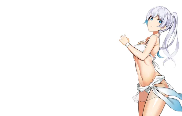 Girl, sexy, cleavage, long hair, boobs, anime, blue eyes, beautiful