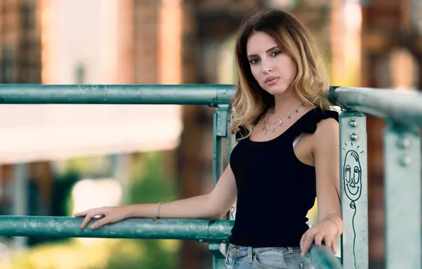 Look, girl, model, bokeh, Clear