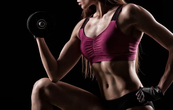 Picture female, workout, fitness, dumbbells, sportswear