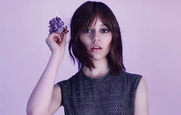 Girl, face, photo, lips, brown hair, Dior, Jenna Ortega