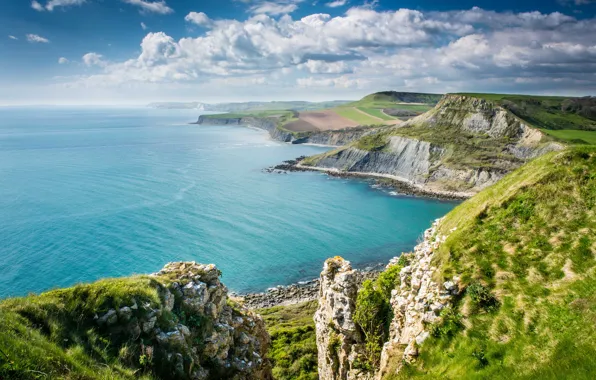 Clouds, Sea, Rocks, Shore, Coast