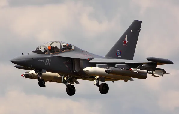 The sky, the plane, The Yak-130, combat training, Yak-130