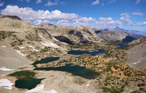 Picture the sky, mountains, lake, CA, USA, Sierra Nevada, Kings Canyon National Park