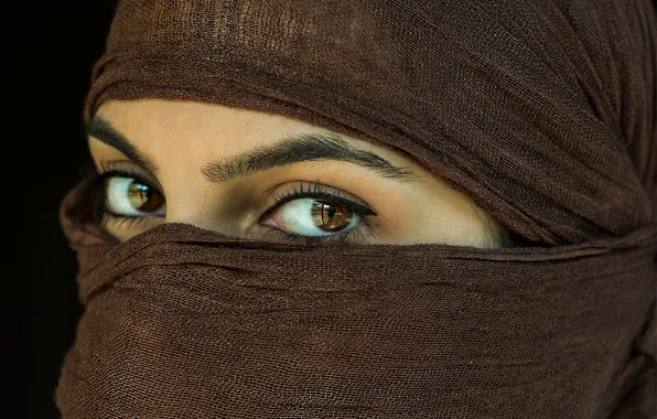 Picture eyes, woman, portrait, Turkey, brown-eyed