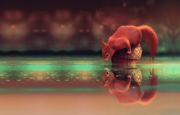 Picture stream, art, nuts, acorns, squirrel, children's, Cyril Rolando, What do you wanna ?
