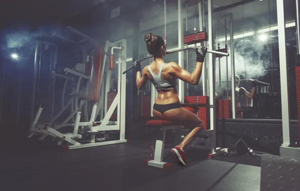 Machine, female, workout, gym