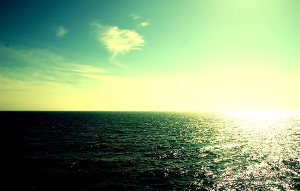 The sun, reflection, the ocean, morning, waves, ocean, sun, sunrise