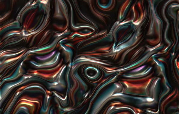 Line, metal, abstraction, metallic, different colors, plasma, melting, diffusion