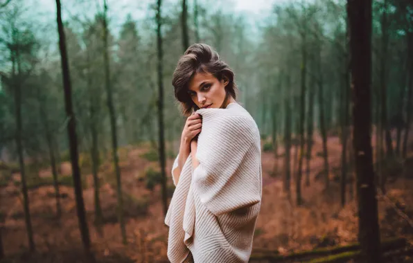 Picture forest, nature, model, portrait, blur, Katrin, bokeh, by Alex Haala